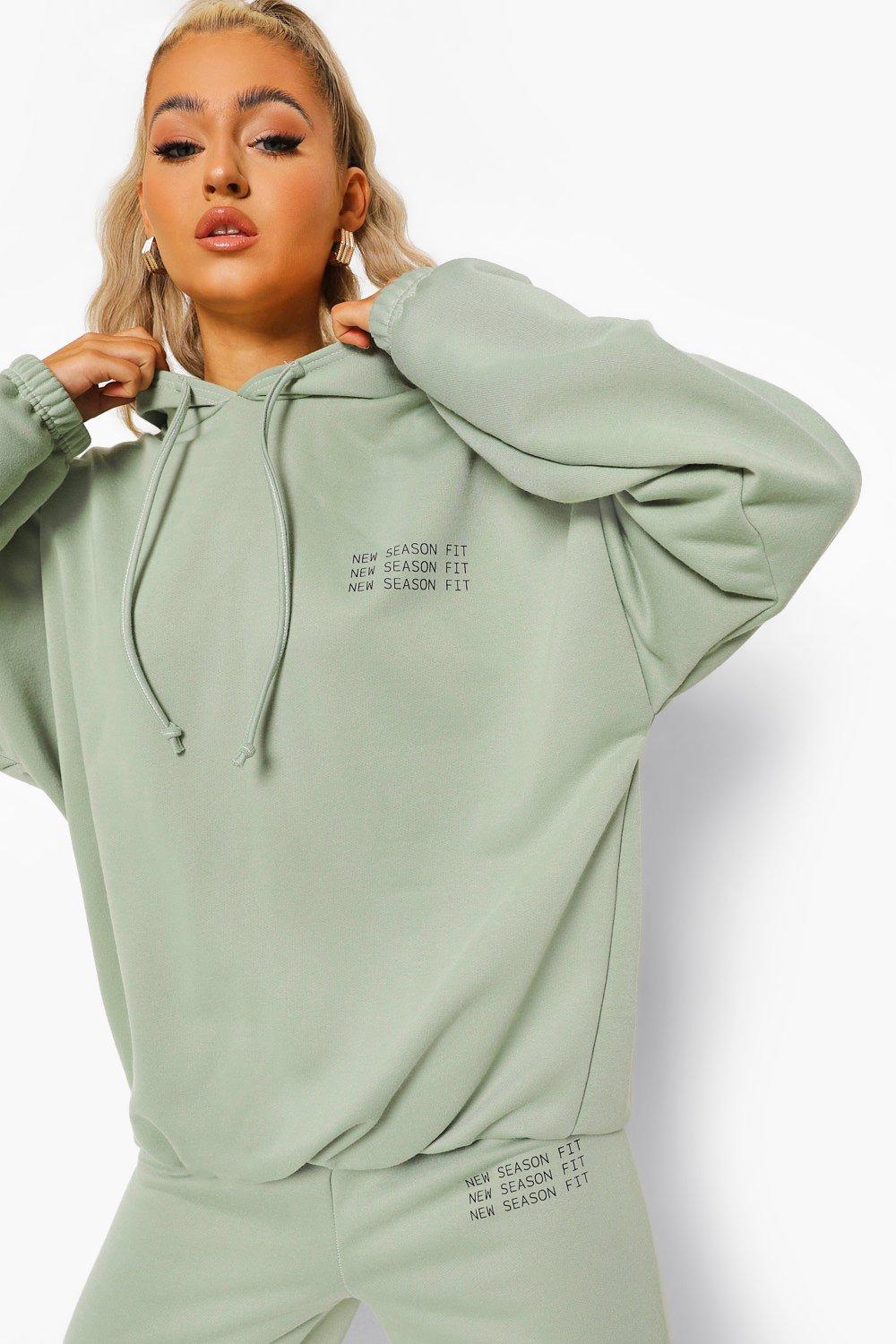 Tall New Season Slogan Hoody Tracksuit boohoo IE