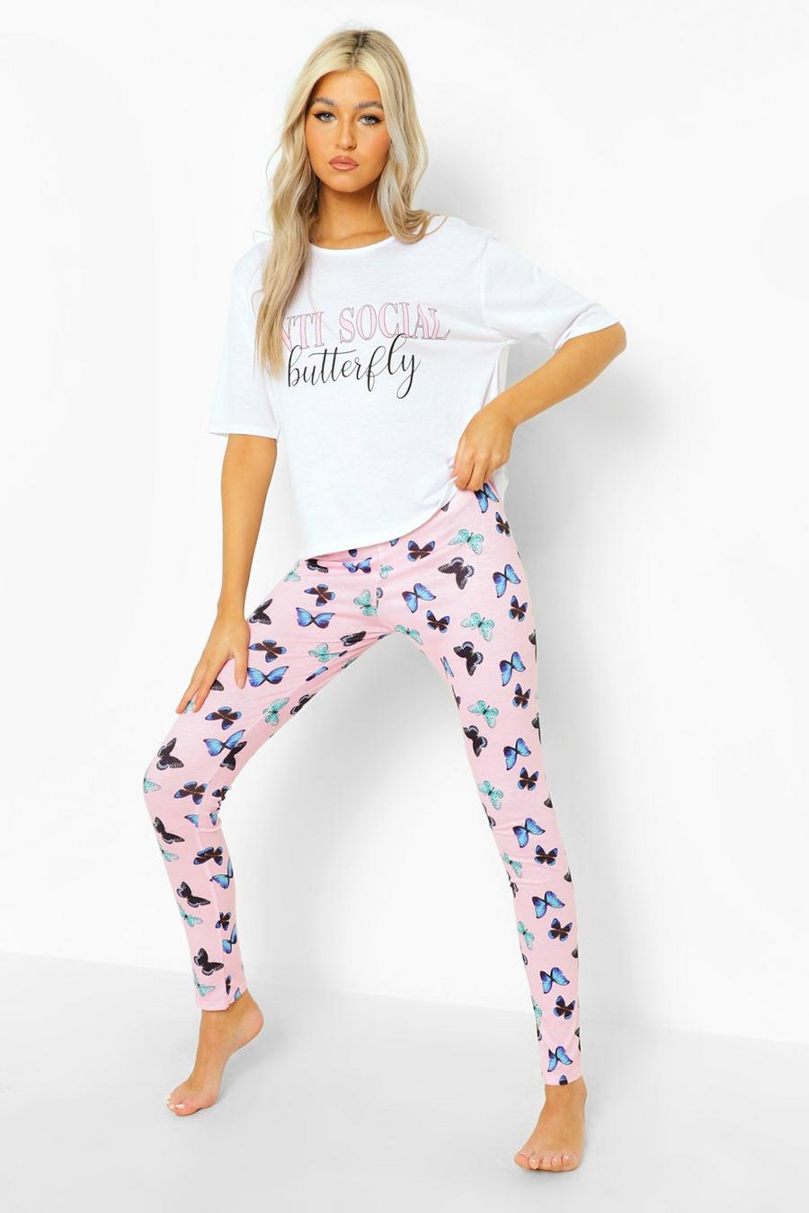 Tall - T-shirt papillon et legging de pyjama, Lilac image number 1