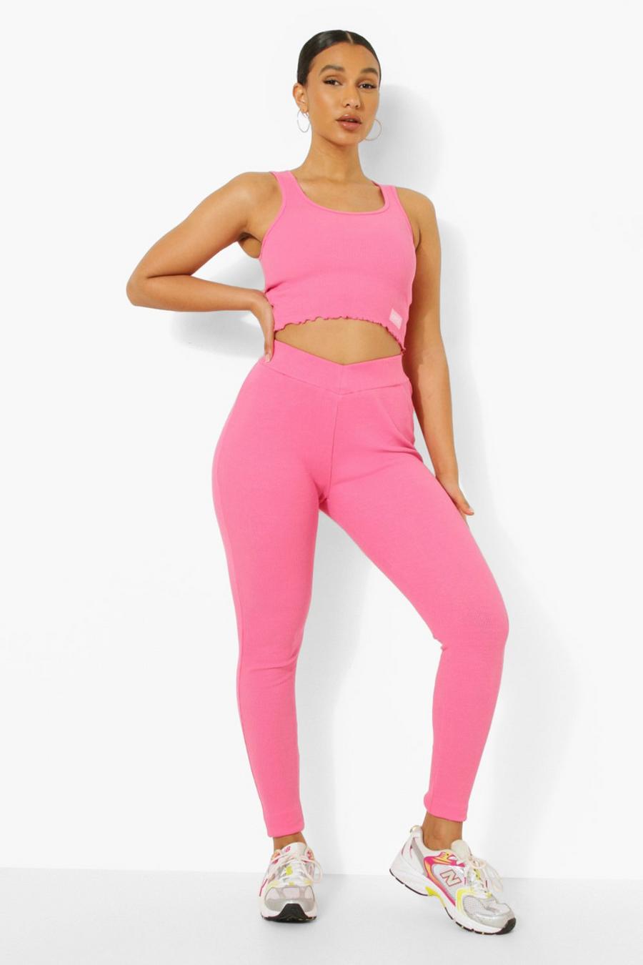 Pink Premium Ofcl Ribbade leggings image number 1