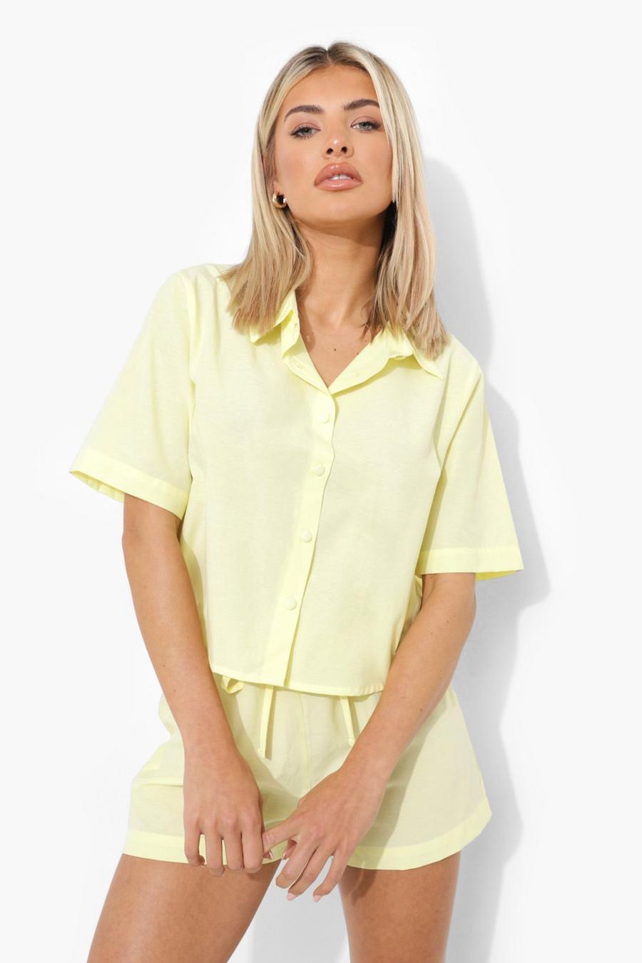 Lemon Light Weight Mix and Match Cotton Pj Shirt image number 1