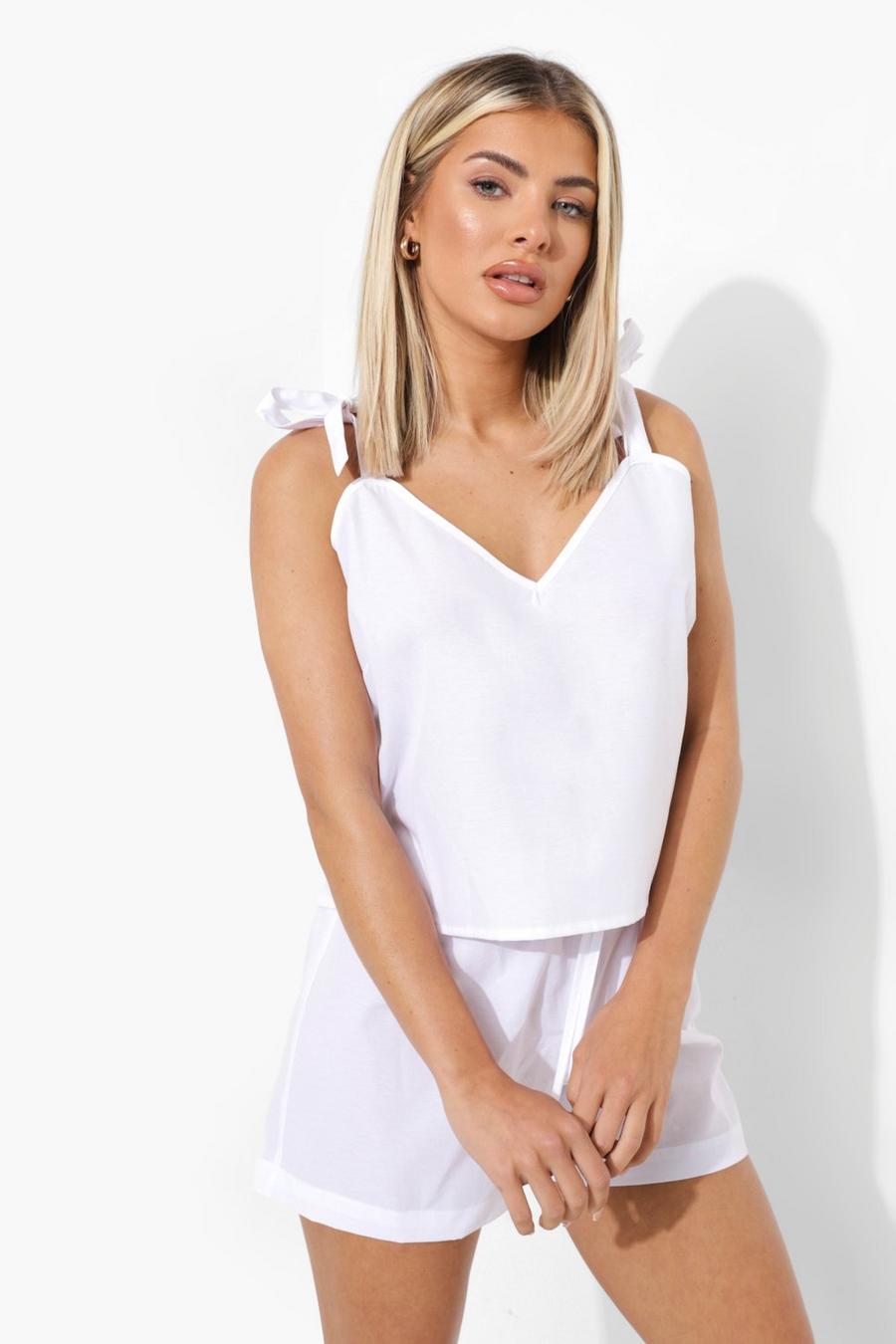 White Light Weight Mix And Match Cotton Pj Camisole image number 1