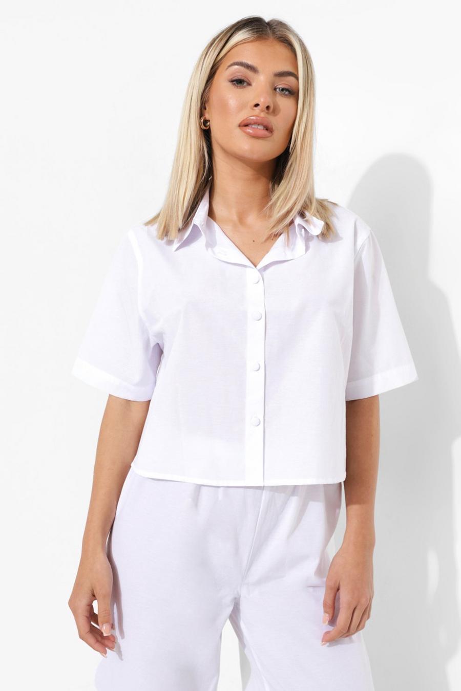 White Mix & Match Lichte Pyjama Blouse image number 1