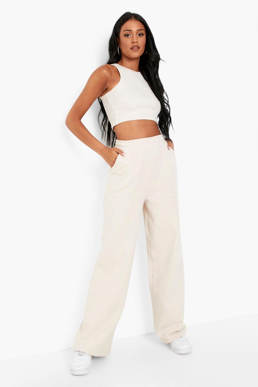 Stone Tall Wide Leg And Crop Top Lounge Set image number 1