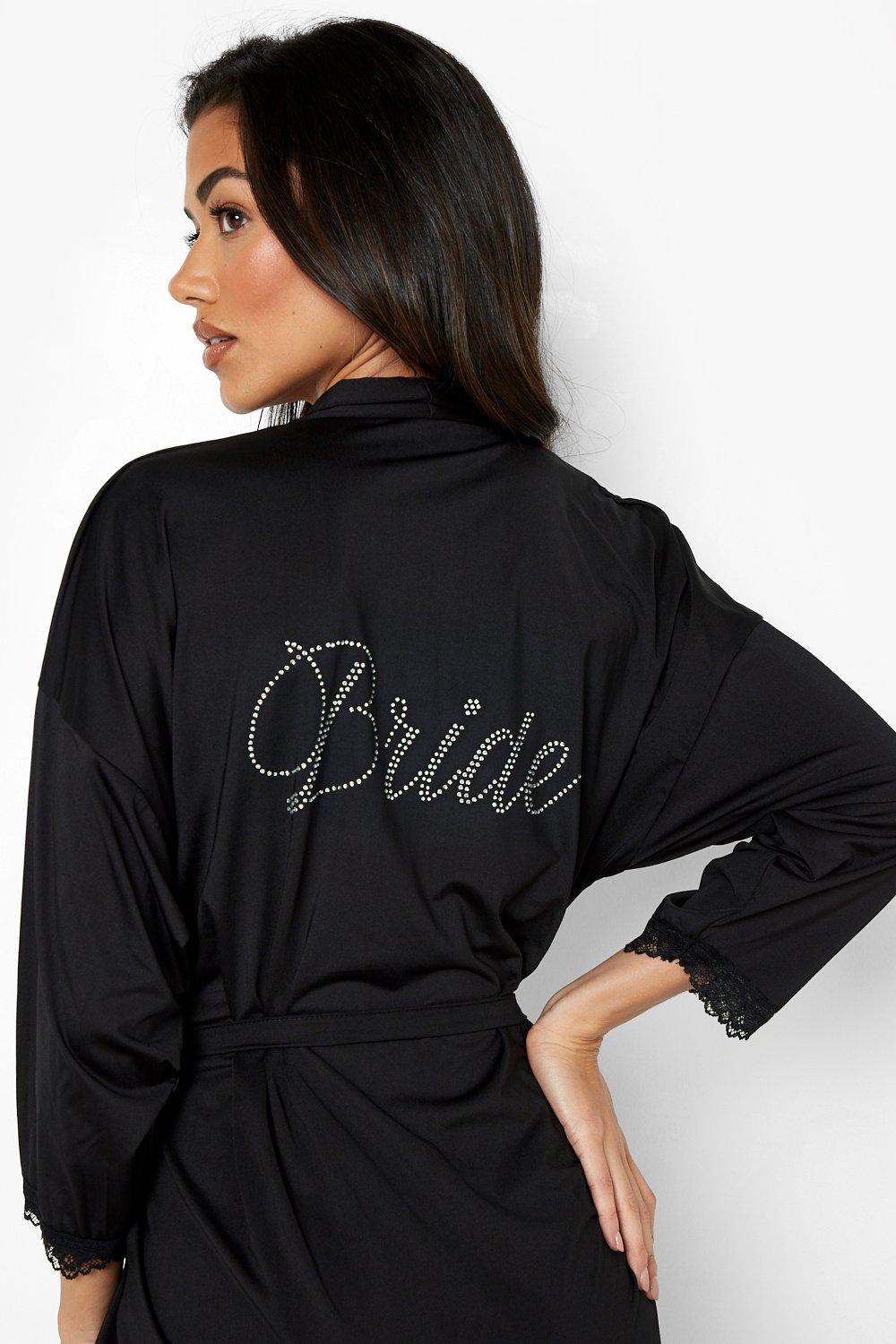 Peignoir avec strass pour la future mariee