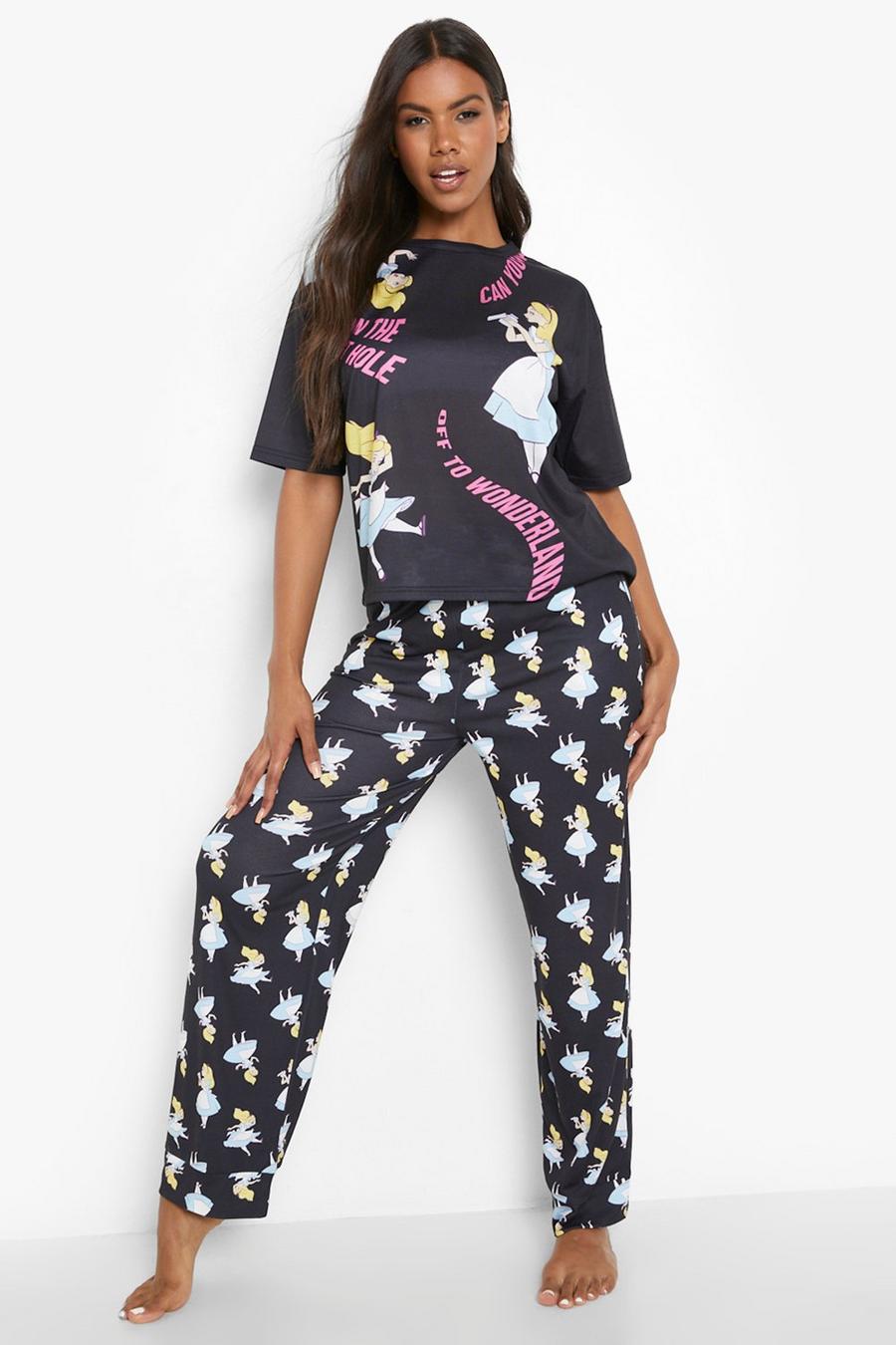 Charcoal grigio Disney Alice Pj T-shirt & Trouser Set