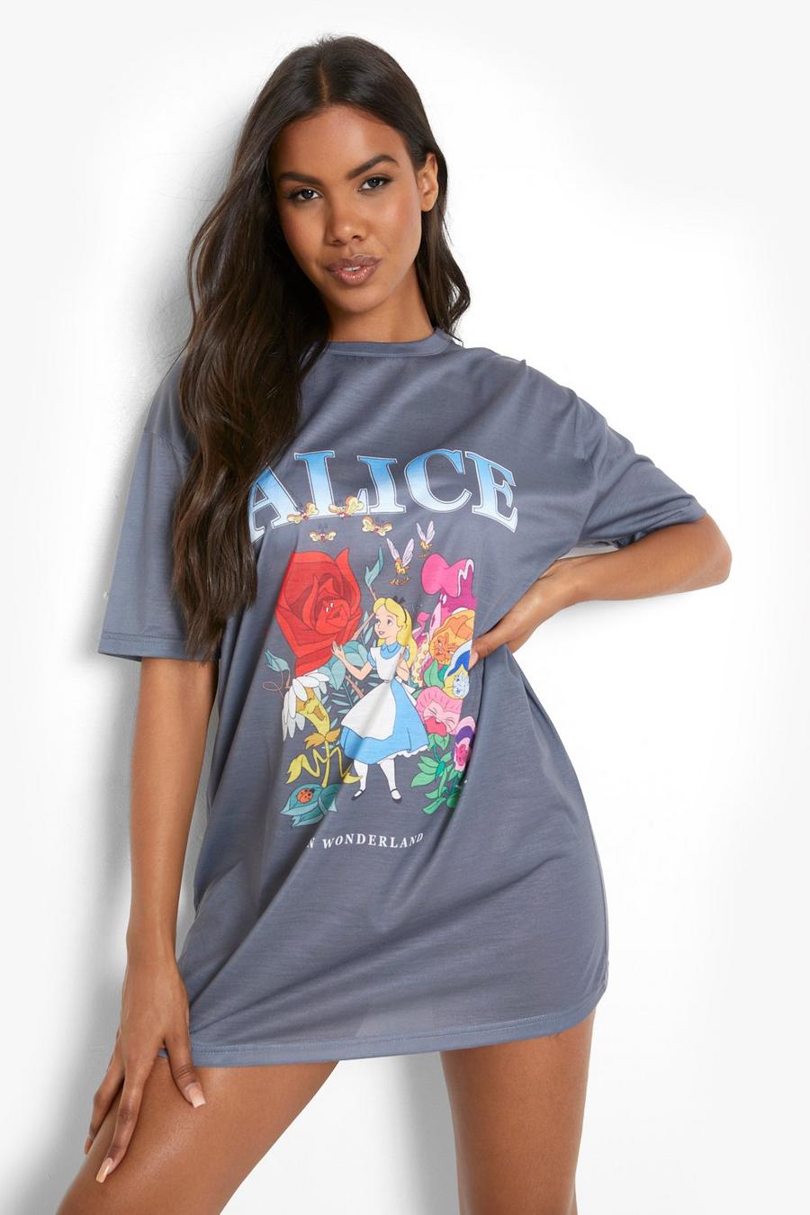 Charcoal Disney Alice In Wonderland Pyjama Shirt image number 1