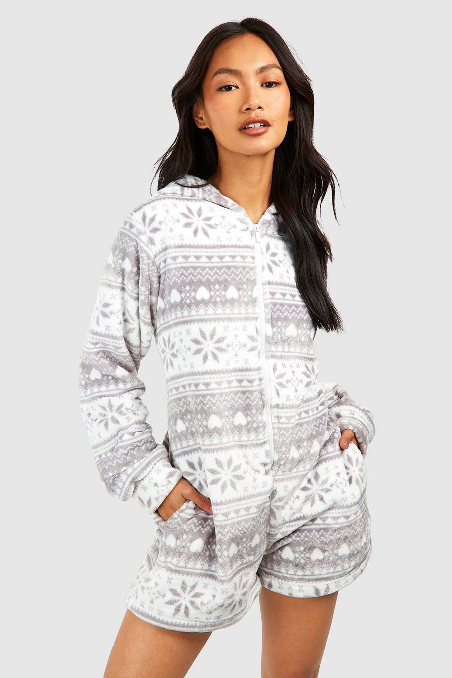  Ekouaer Women Onsie Pajama Long Sleeve Button Front Romper  Sleepwear Loungewear Grey X-Small : Clothing, Shoes & Jewelry