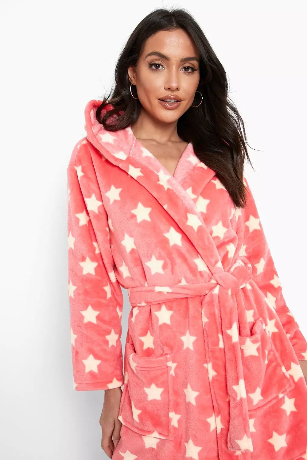 Neon pink 2025 dressing gown