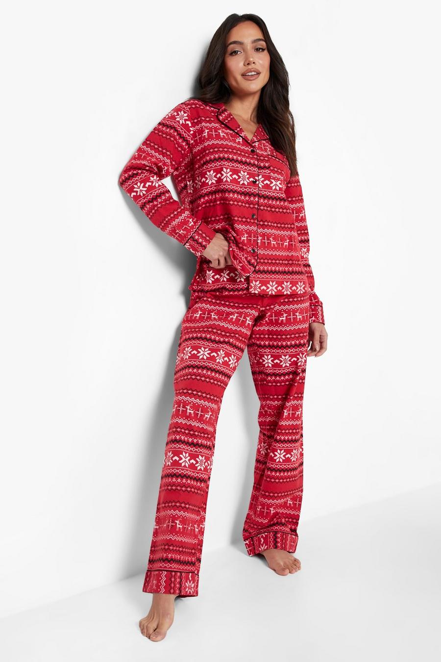 Mix & Match Pyjama-Hose mit Print, Red rouge image number 1