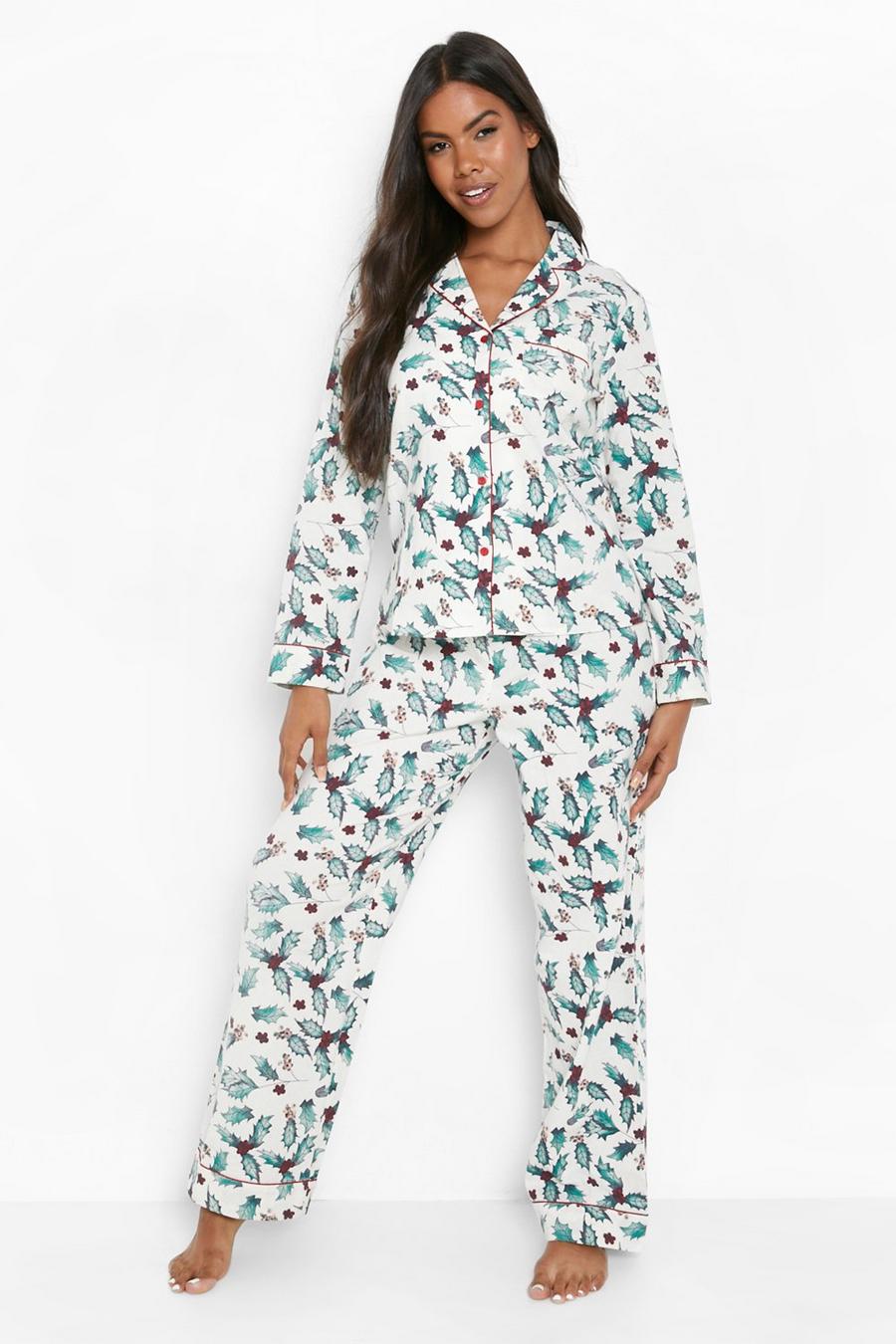 White Mix And Match Holly Print Pj Pants image number 1