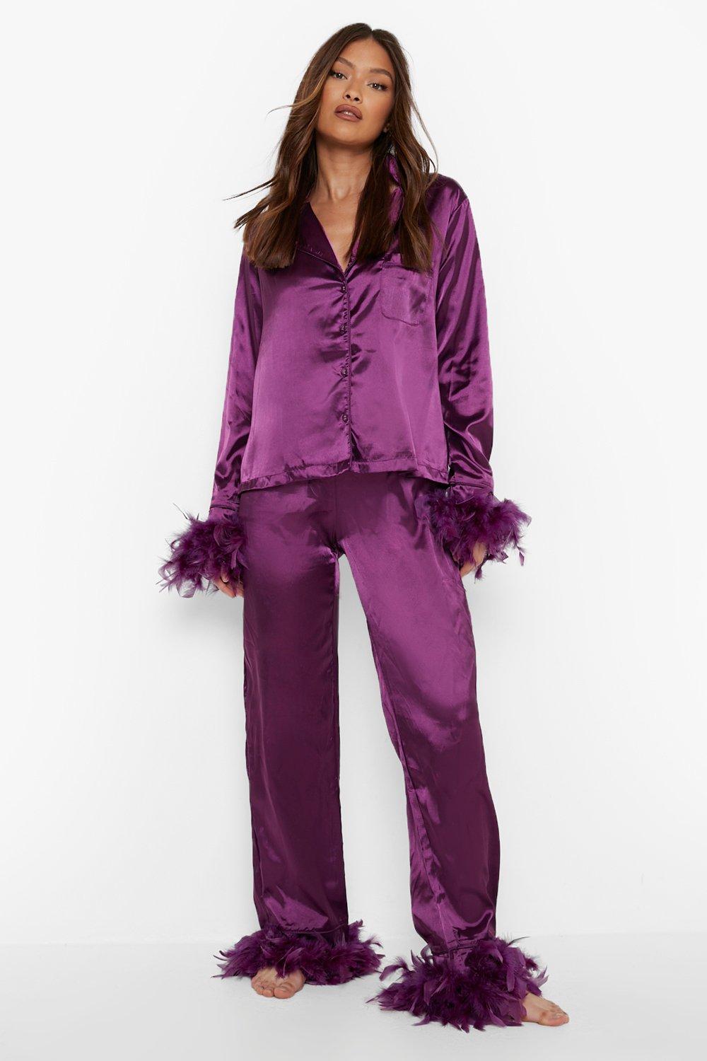 Premium Feather Trim Pajamas