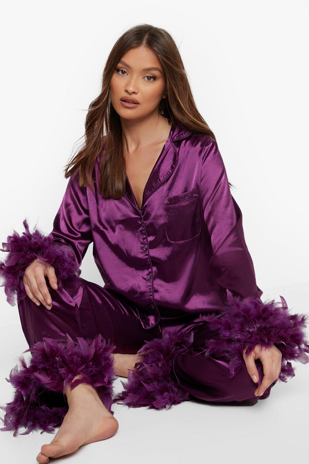 Premium Feather Trim Pajamas