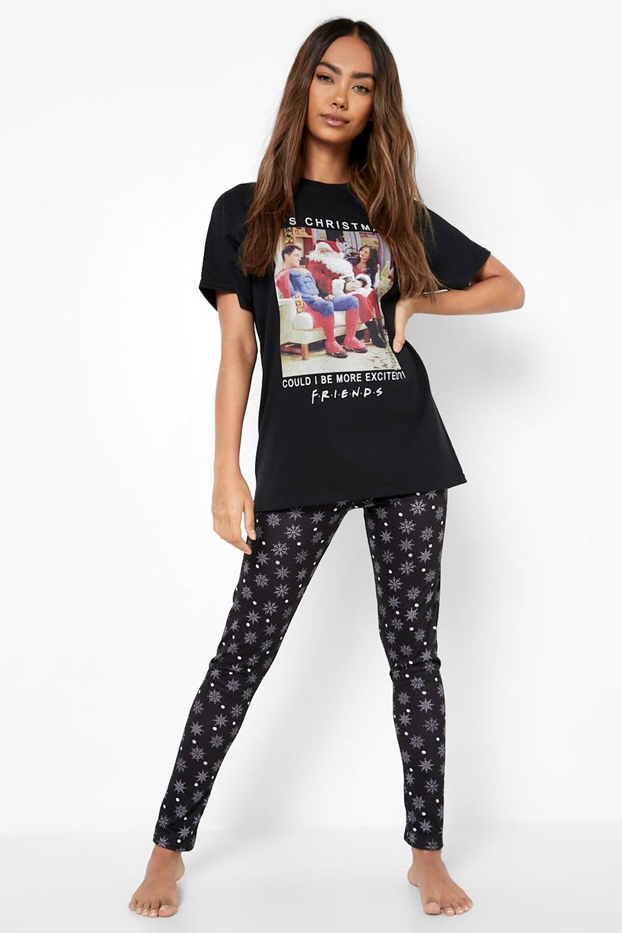 Black Friends Christmas T-shirt And Legging Set image number 1
