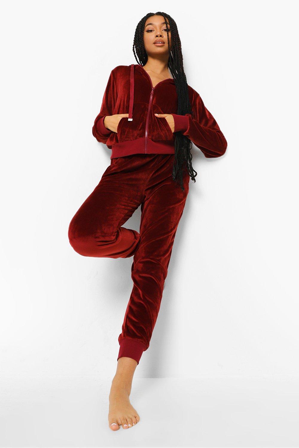 Red 2025 velvet loungewear