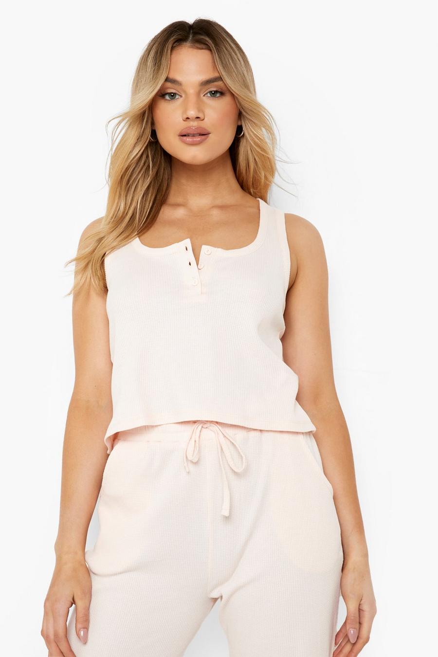 Baby pink Mix And Match Heavy Waffle Tank Top