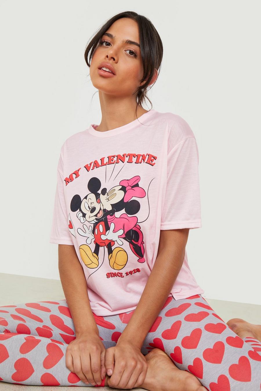 Baby pink Disney My Valentine T-shirt och leggings 