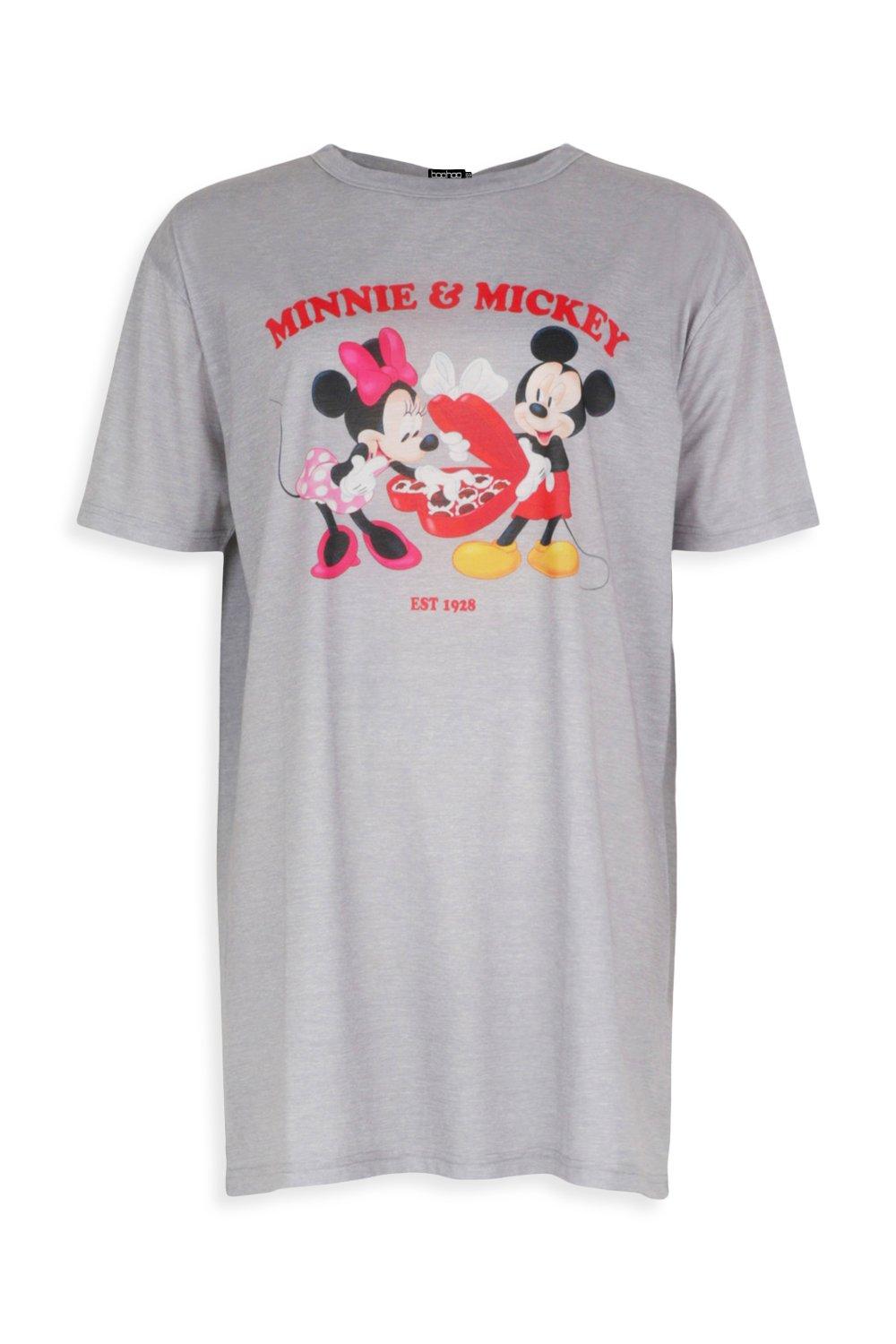 Disney Women Gray Mickey Mouse Graphic Sleep T-Shirt Plus Size 3X (22-24)