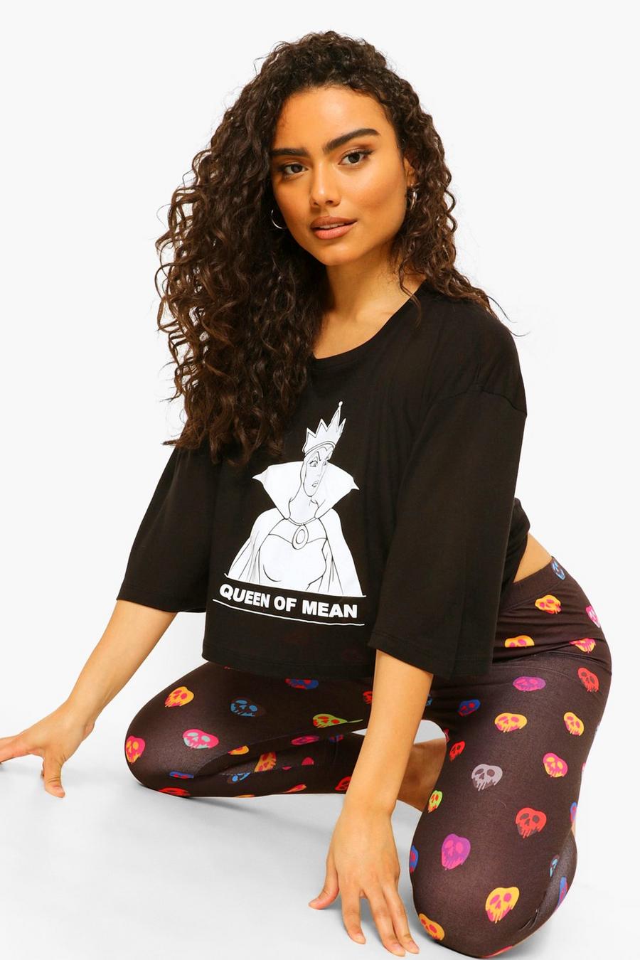 Black svart Disney "Queen Of Mean" Pyjamas med leggings image number 1