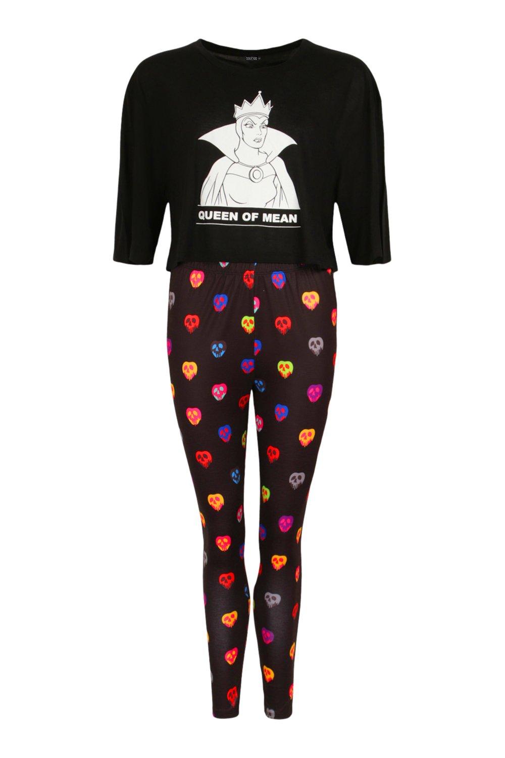 Women s Disney Evil Queen PJ Legging Set Boohoo UK