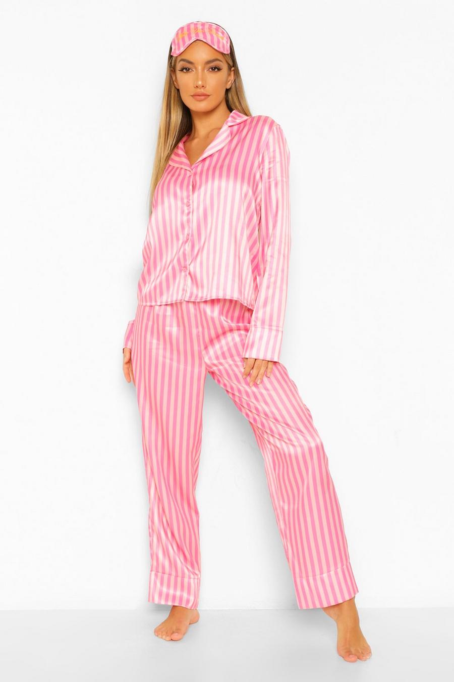Pink Know Your Lemons Randigt pyjamasset image number 1