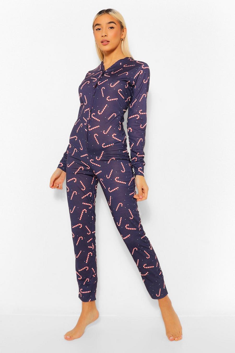 Black Candy Cane Jersey Onesie image number 1
