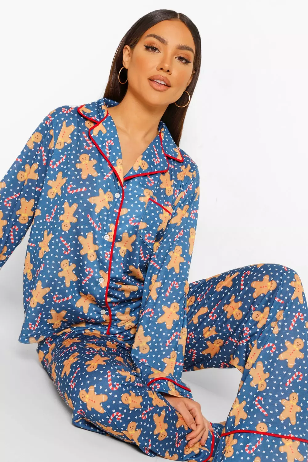 Black Mix and Match Gingerbread Man PJ Trousers alternative image