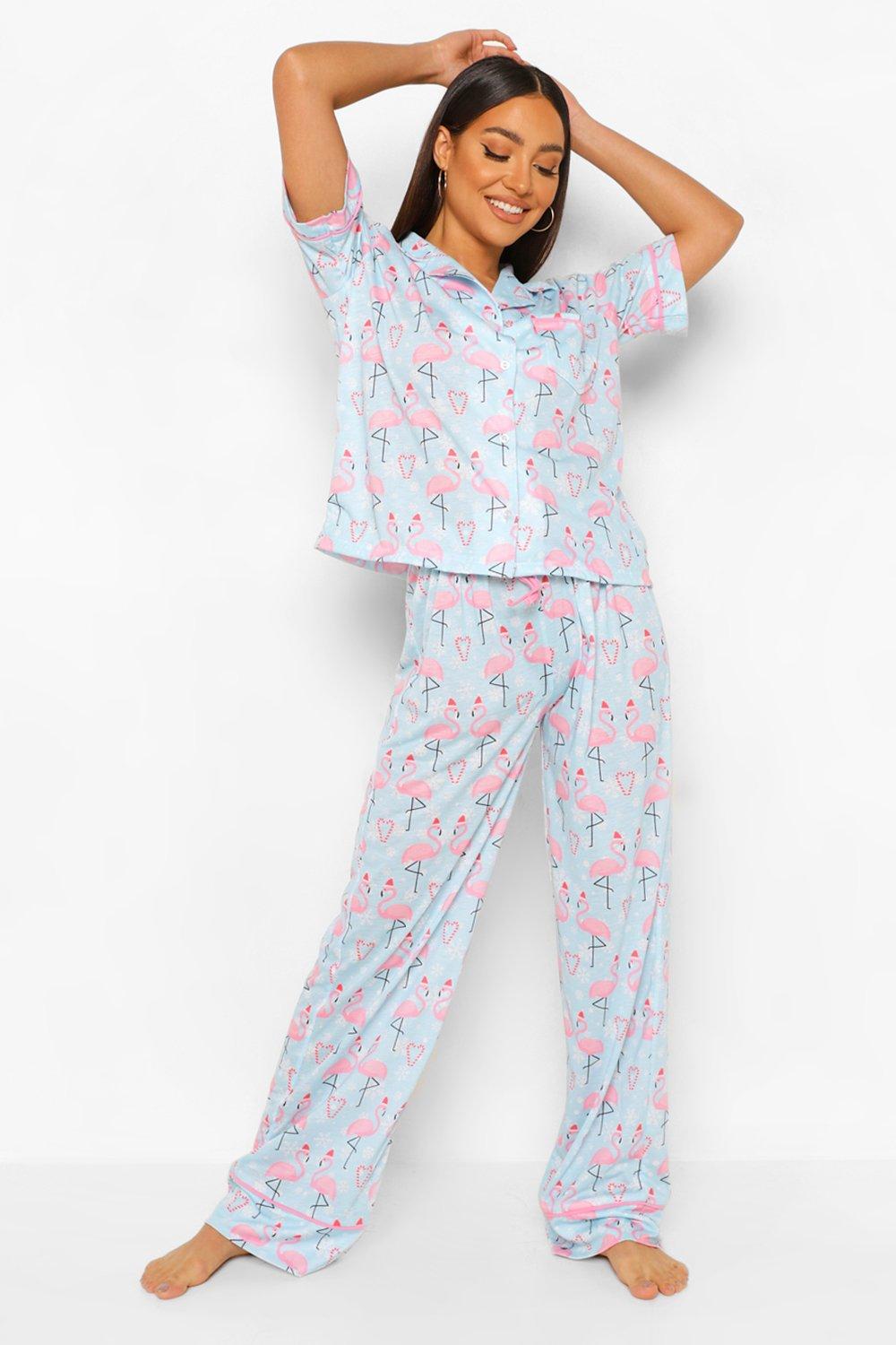 Mix And Match Christmas Flamingo Pj Pants