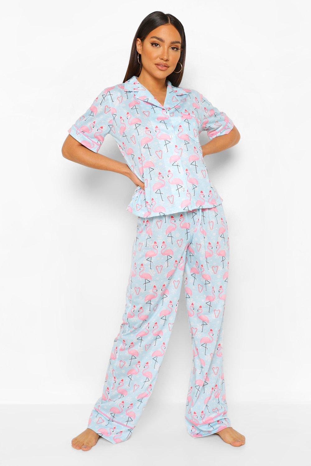 Mix and Match Christmas Flamingo PJ Shirt