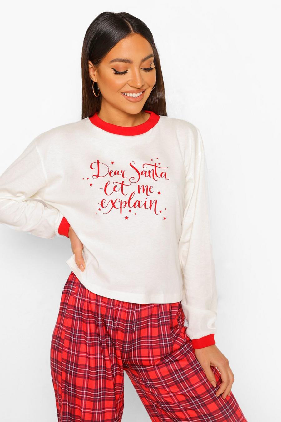 White Christmas Mix and Match Dear Santa PJ Top image number 1