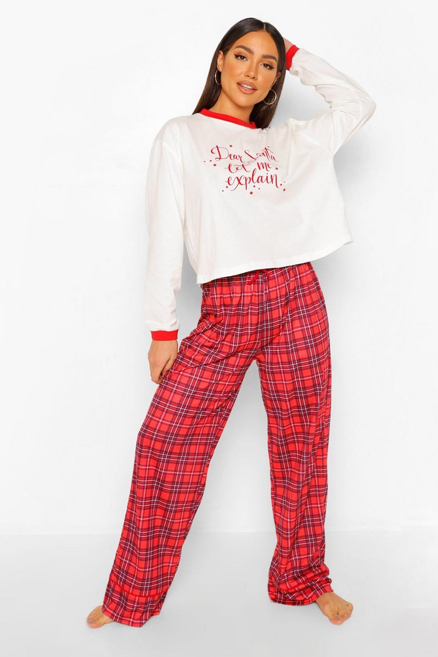 Red Mix and Match Tartan PJ Trousers image number 1