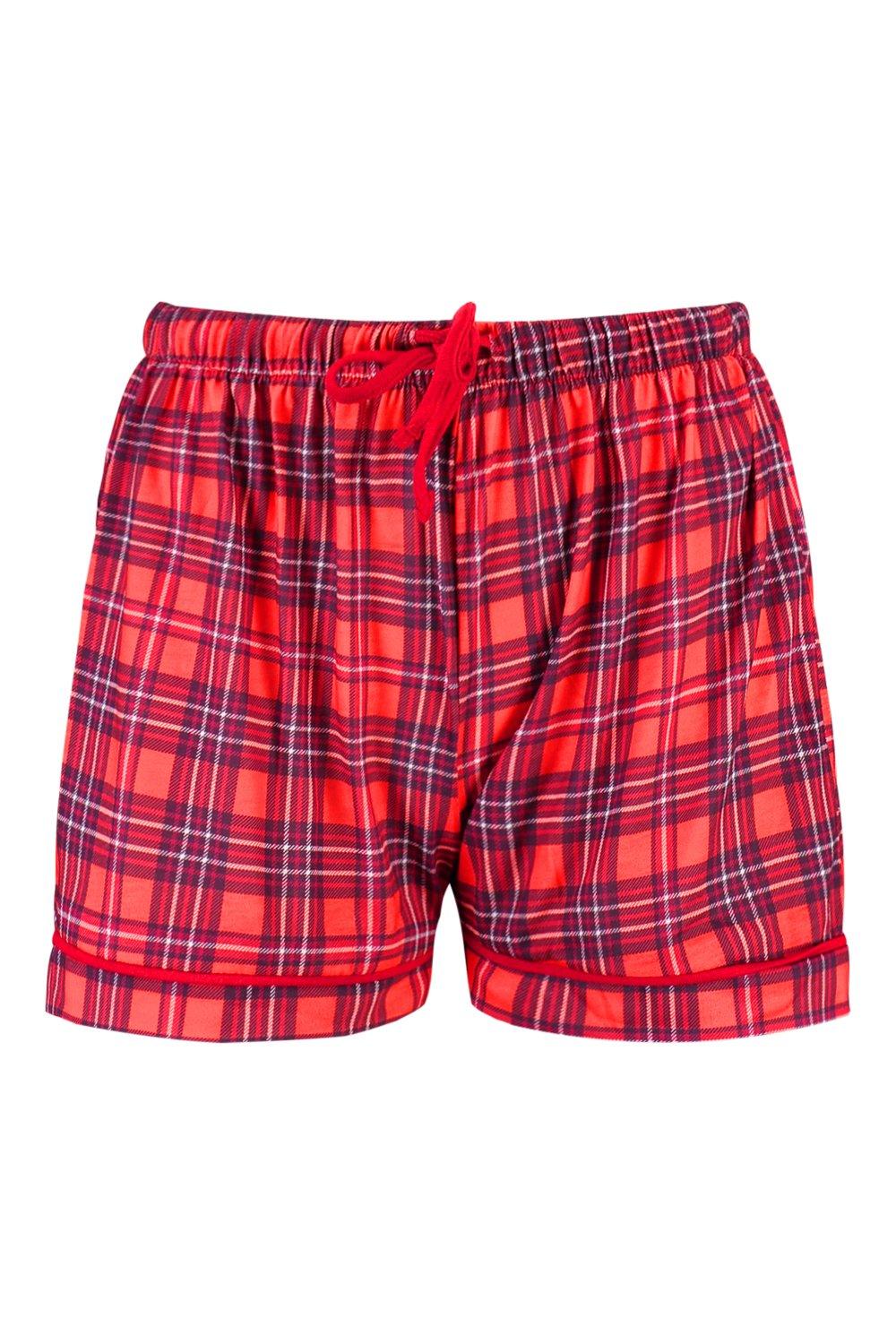 Red tartan pyjama shorts new arrivals