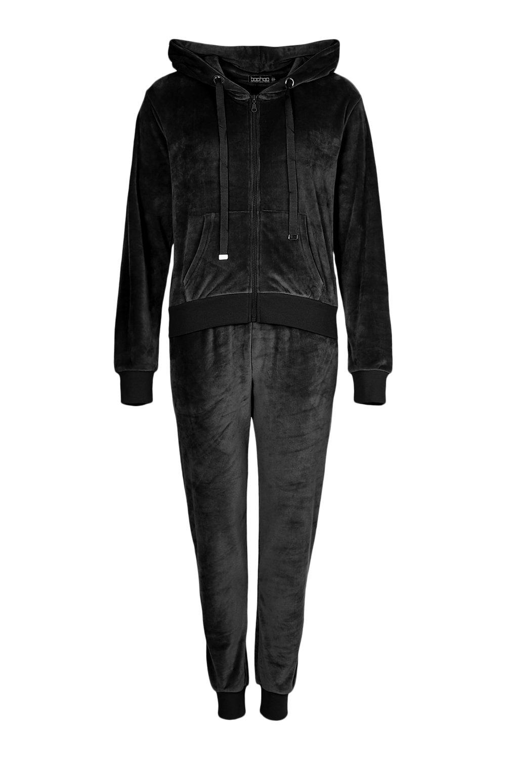 Velour Hoodie And Jogger Loungewear Set boohoo