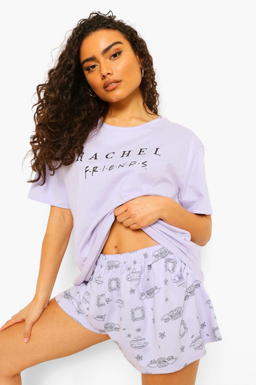 Lilac "Rachel" Pyjamas med shorts och Vänner-motiv image number 1
