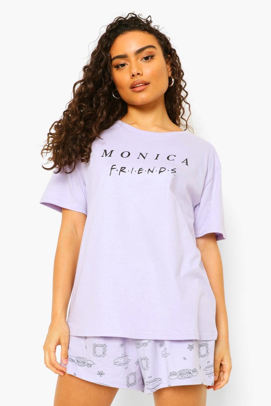 Pigiama corto ufficiale di Friends con scritta “Monica”, Lilla image number 1