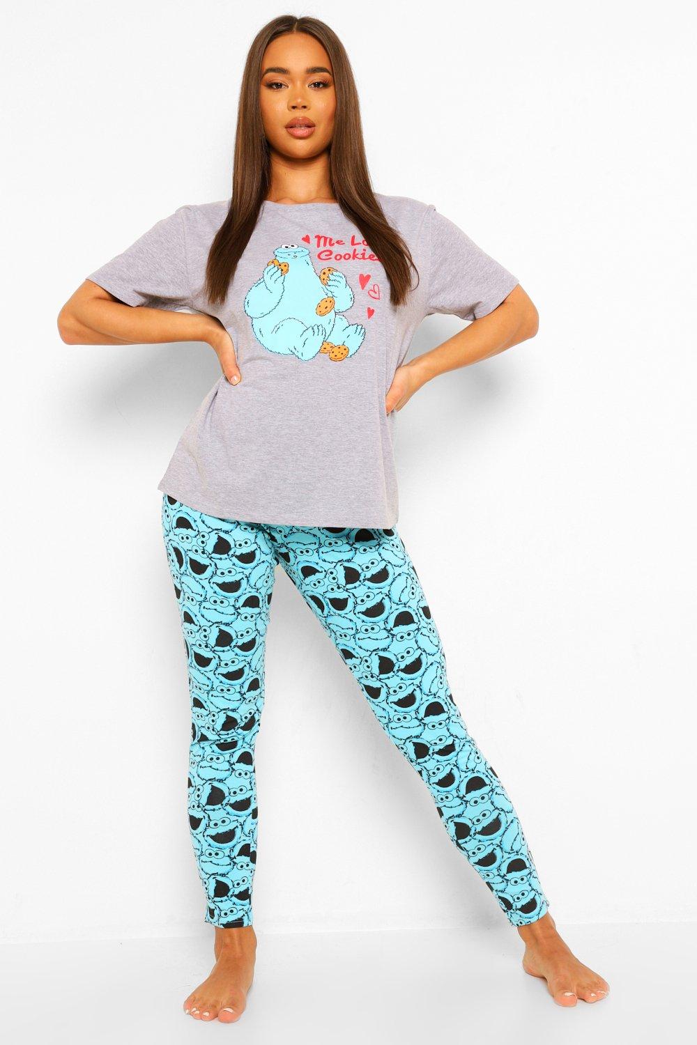 Cookie monster women's pajamas hot sale