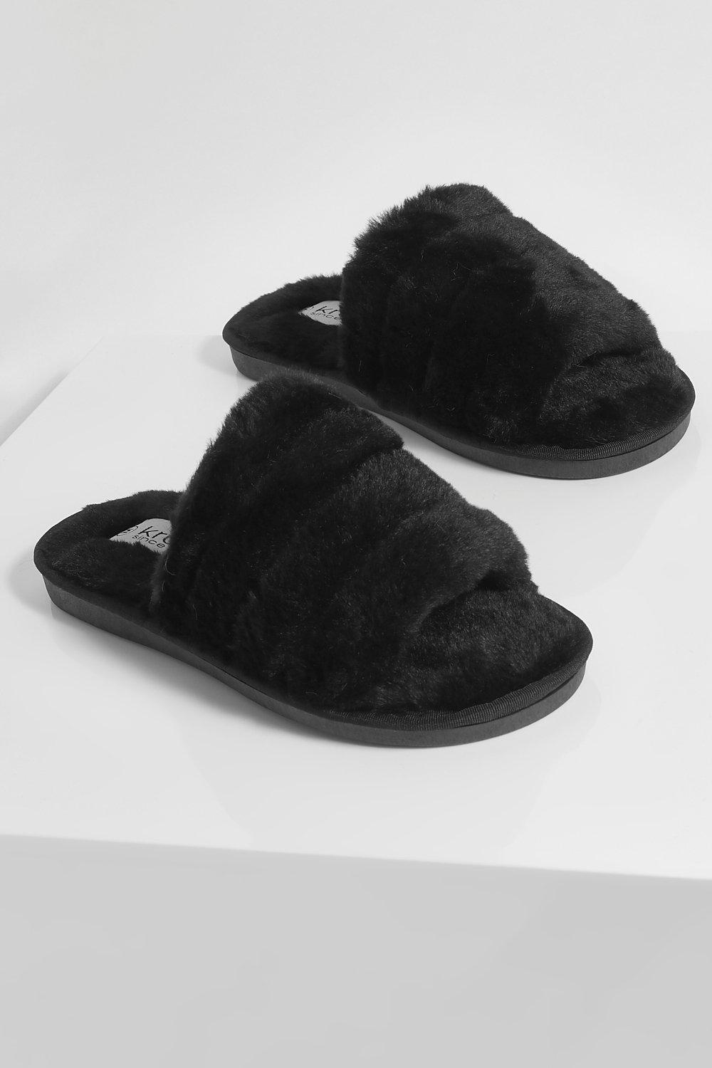 Fluffy Slider Slippers boohoo