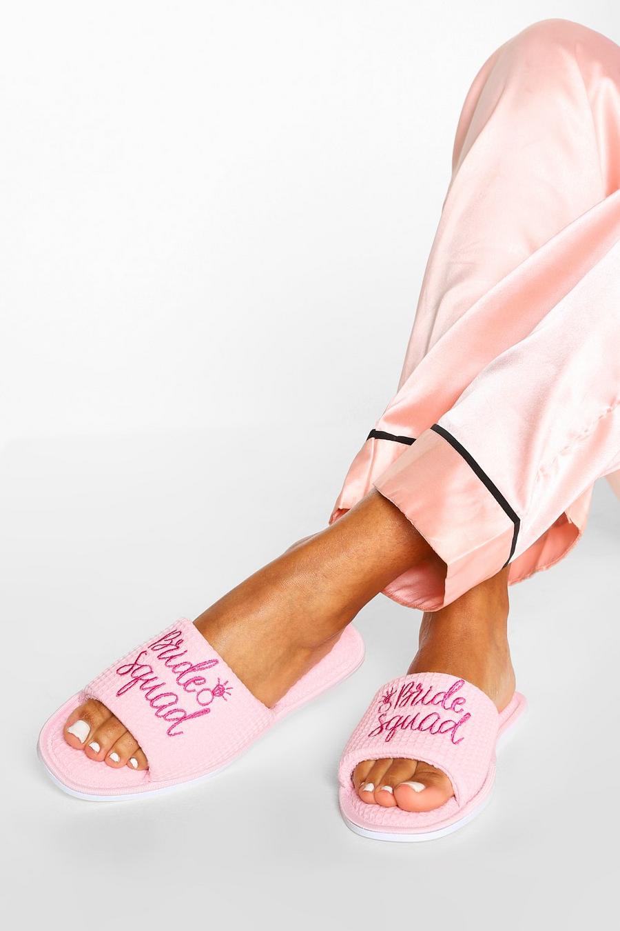 Pink rosa Bride Squad Slippers in a Bag image number 1