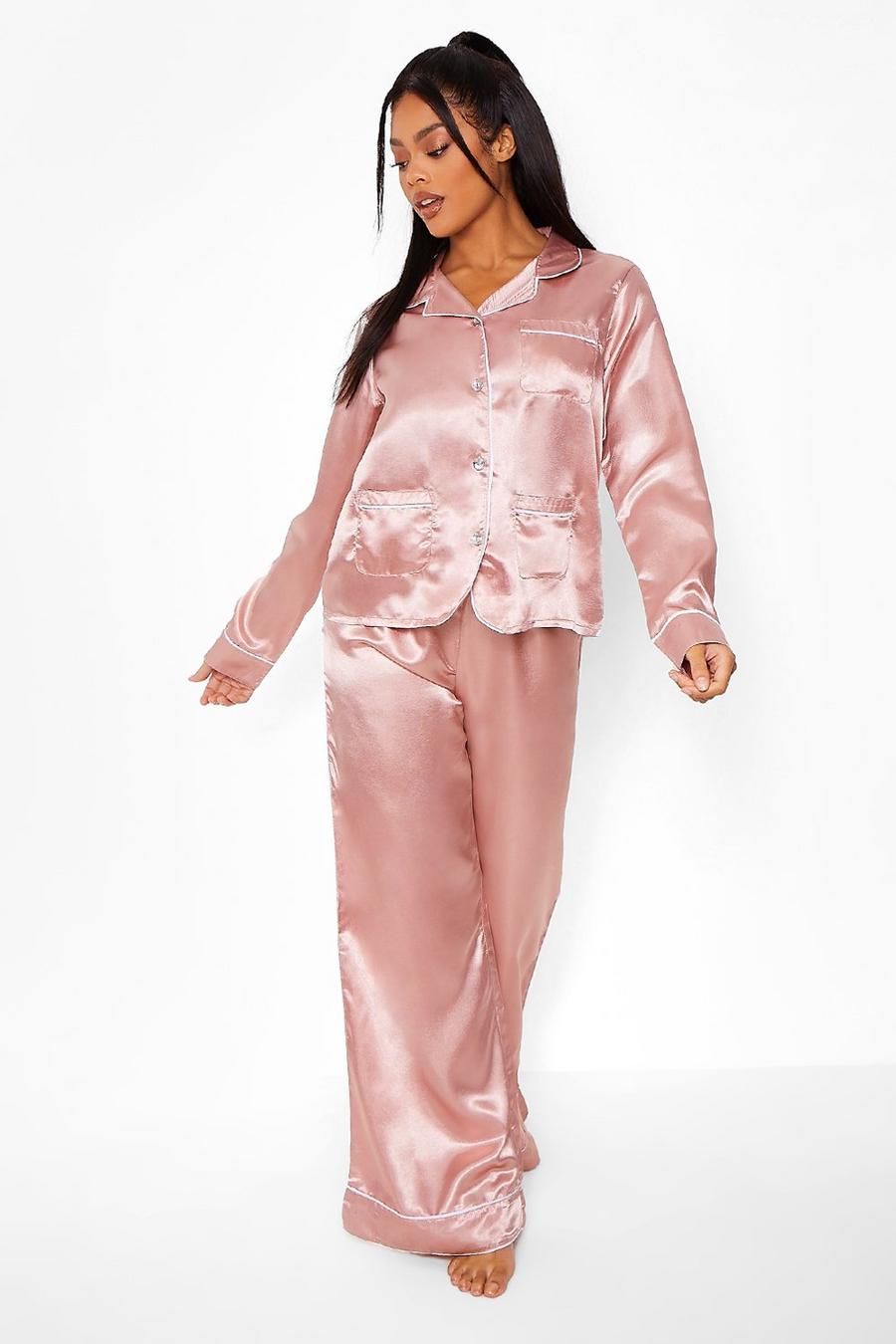 Rose gold Premium Pyjamas med knappar i strass image number 1