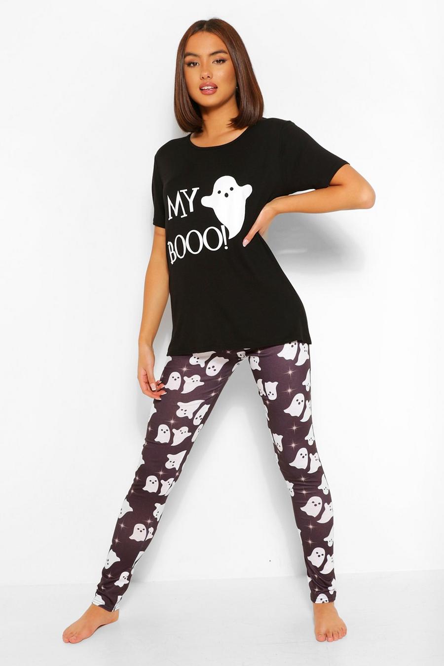 Black My Boo Pyjamas med Halloweenmönster image number 1