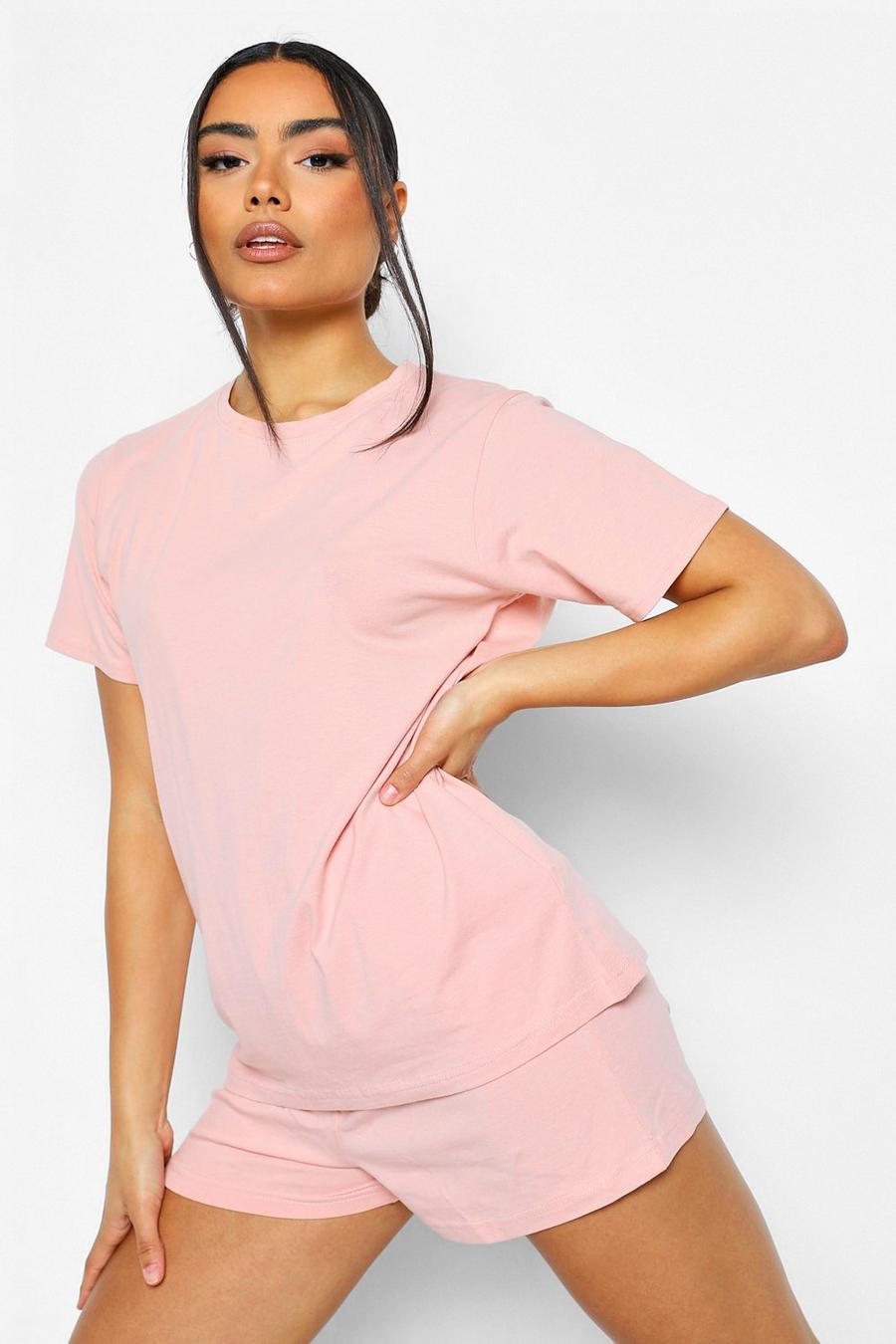 Blush pink Basic T-Shirt and Short Set