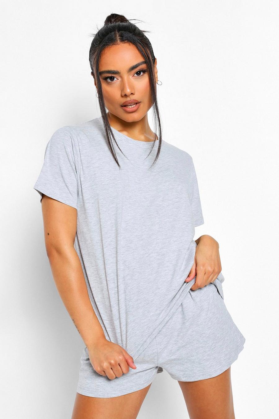 Grey marl Basic T-Shirt and Short Set image number 1
