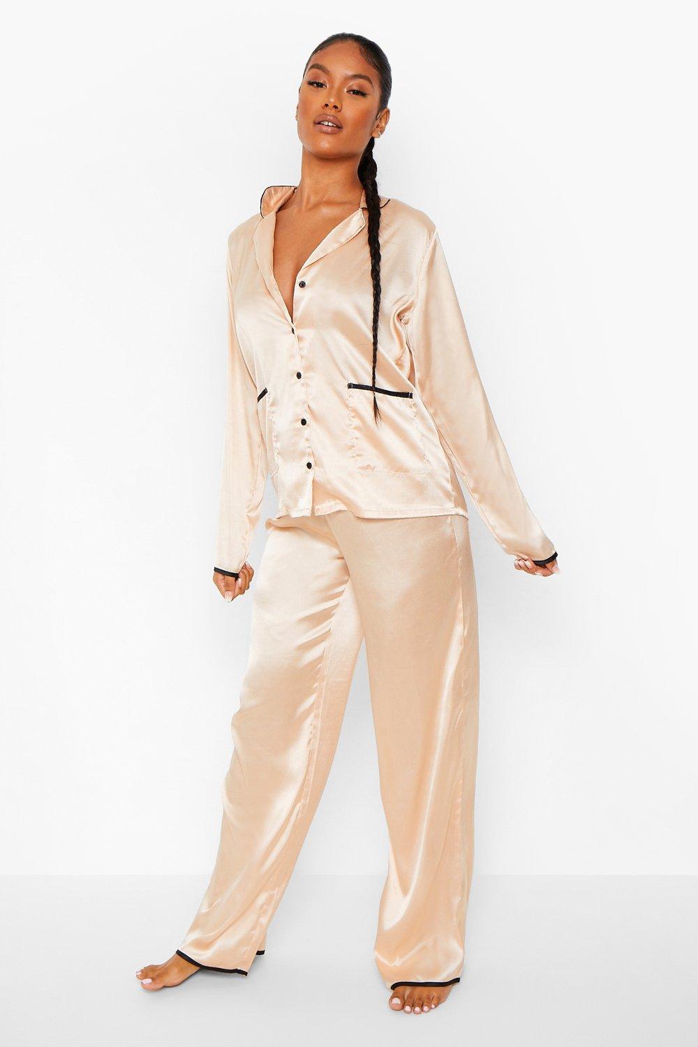 Boohoo silk pyjamas hot sale