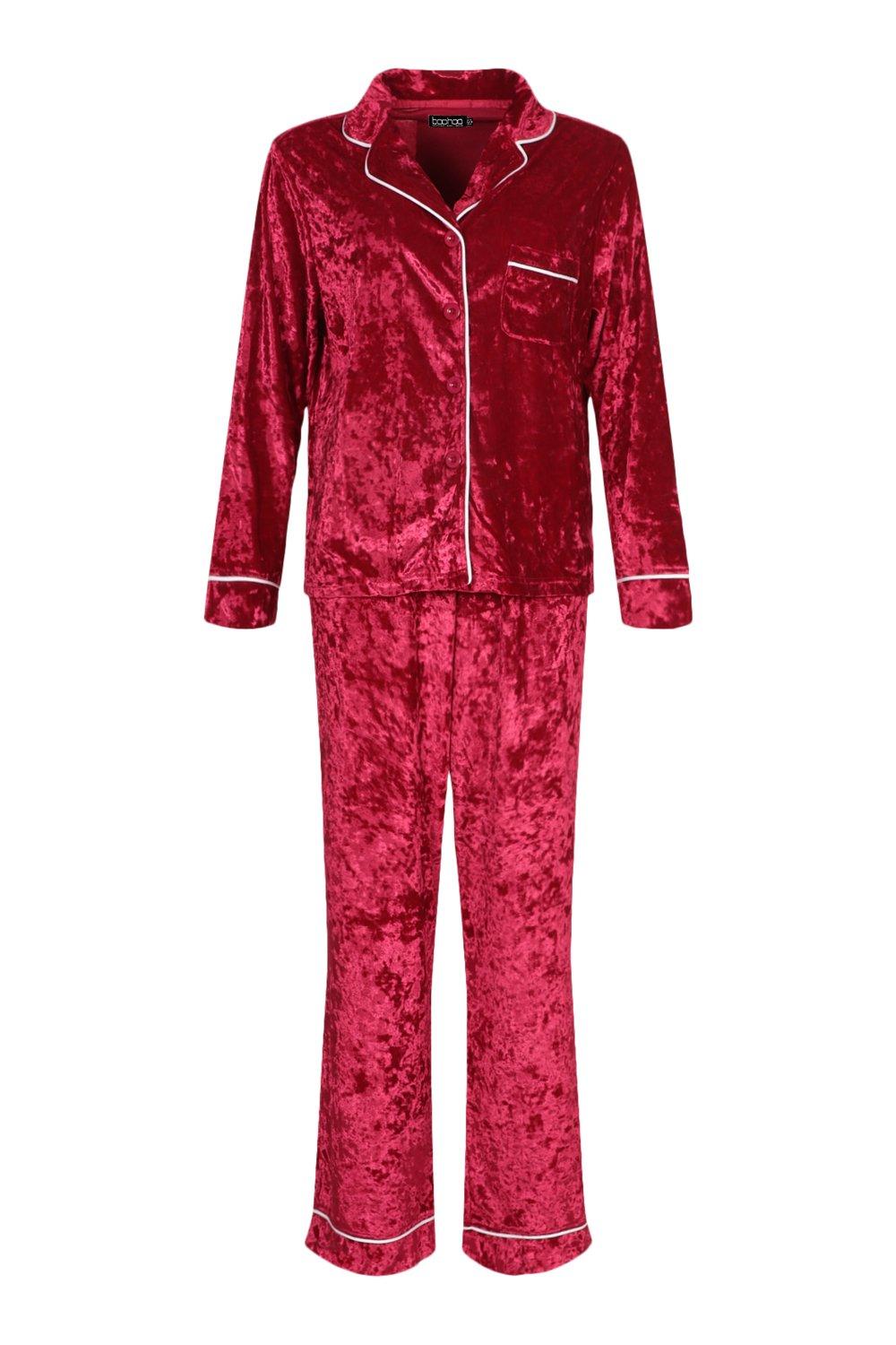 Velvet Pajama Set Luxurious Home Wear Velour PJS Set Ladies