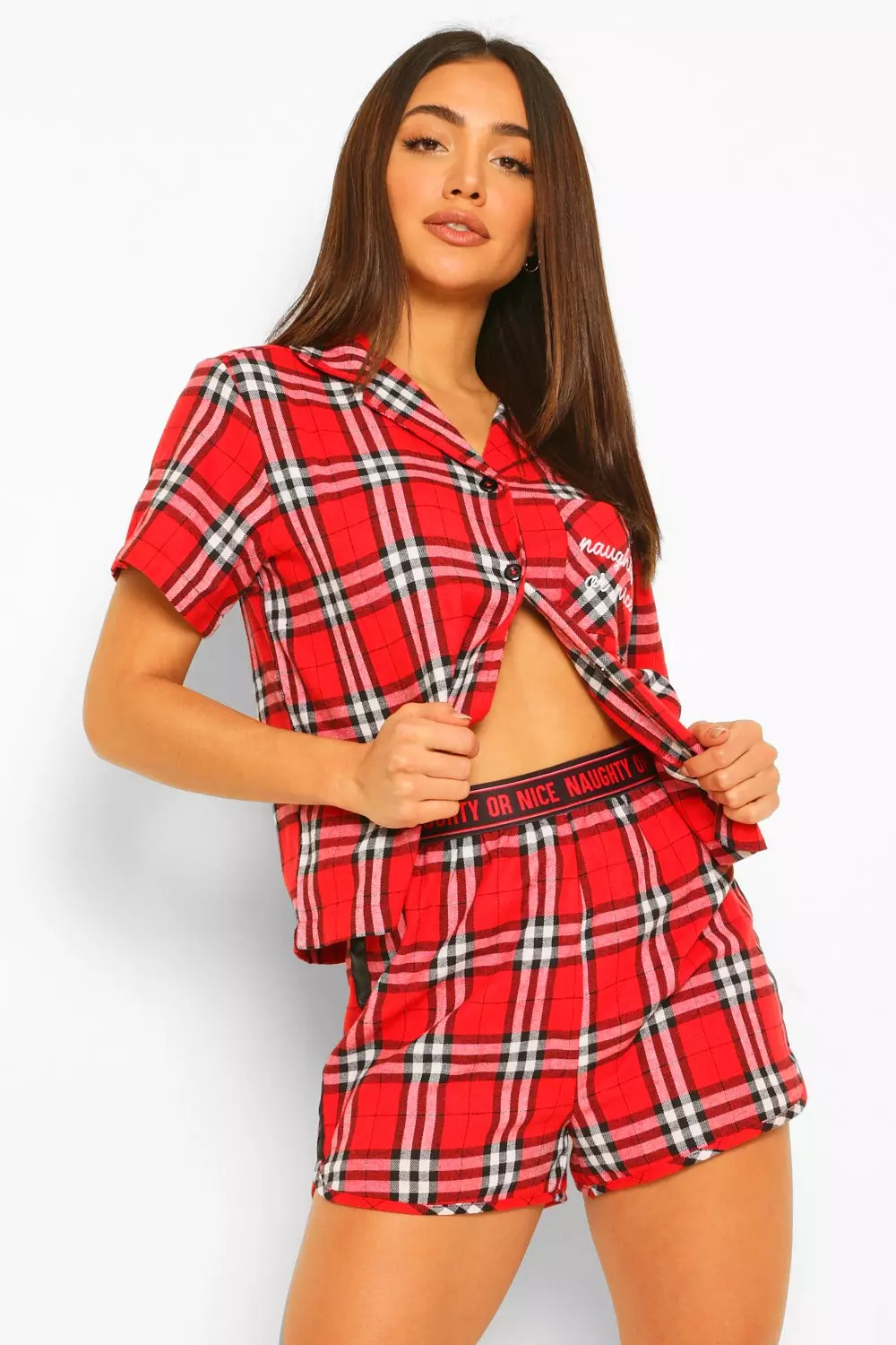 Flannel pj set discount shorts