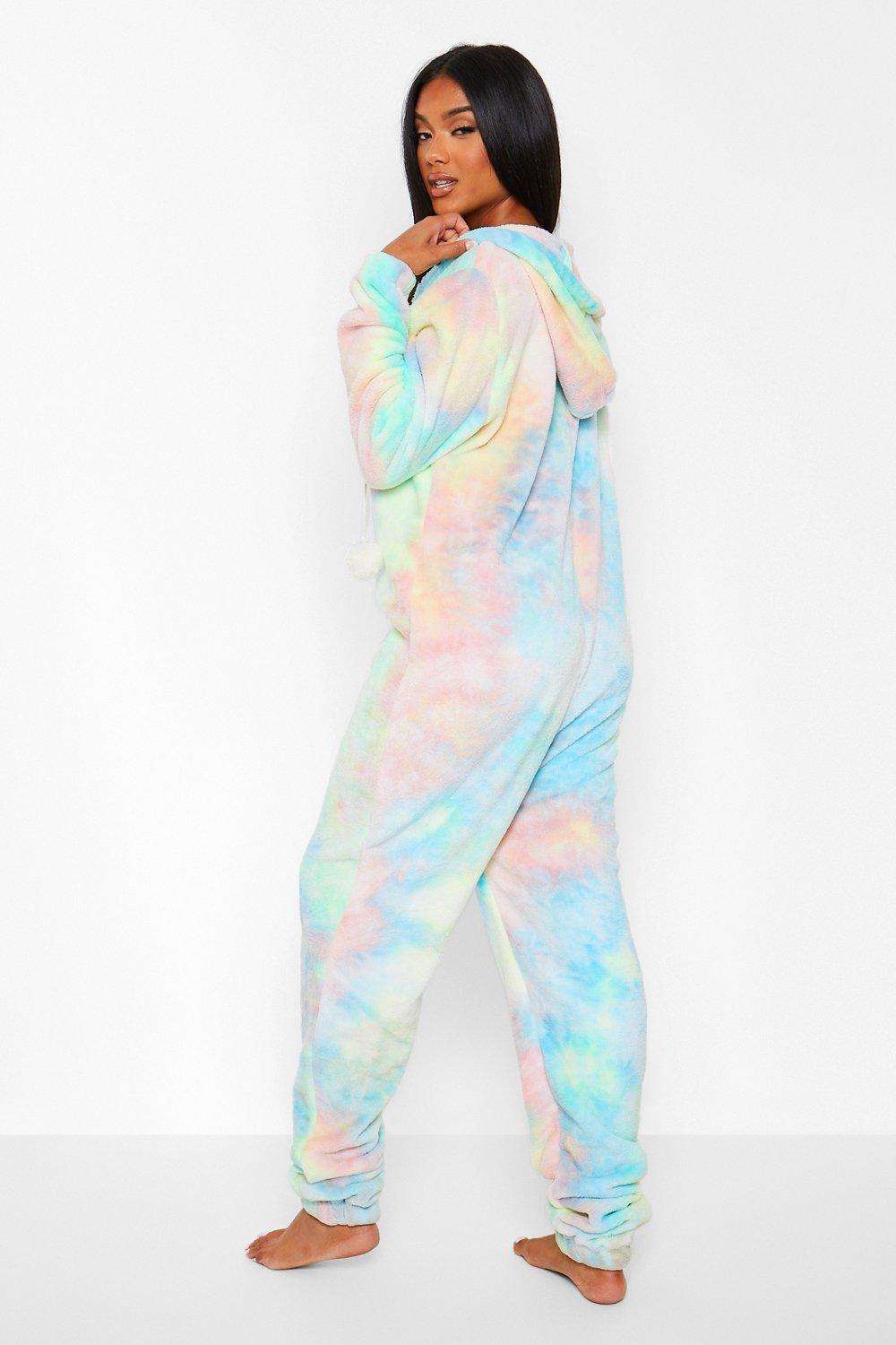 Tie dye footie pajamas sale