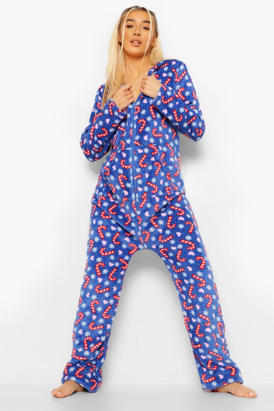 Navy Candy Cane Onesie image number 1