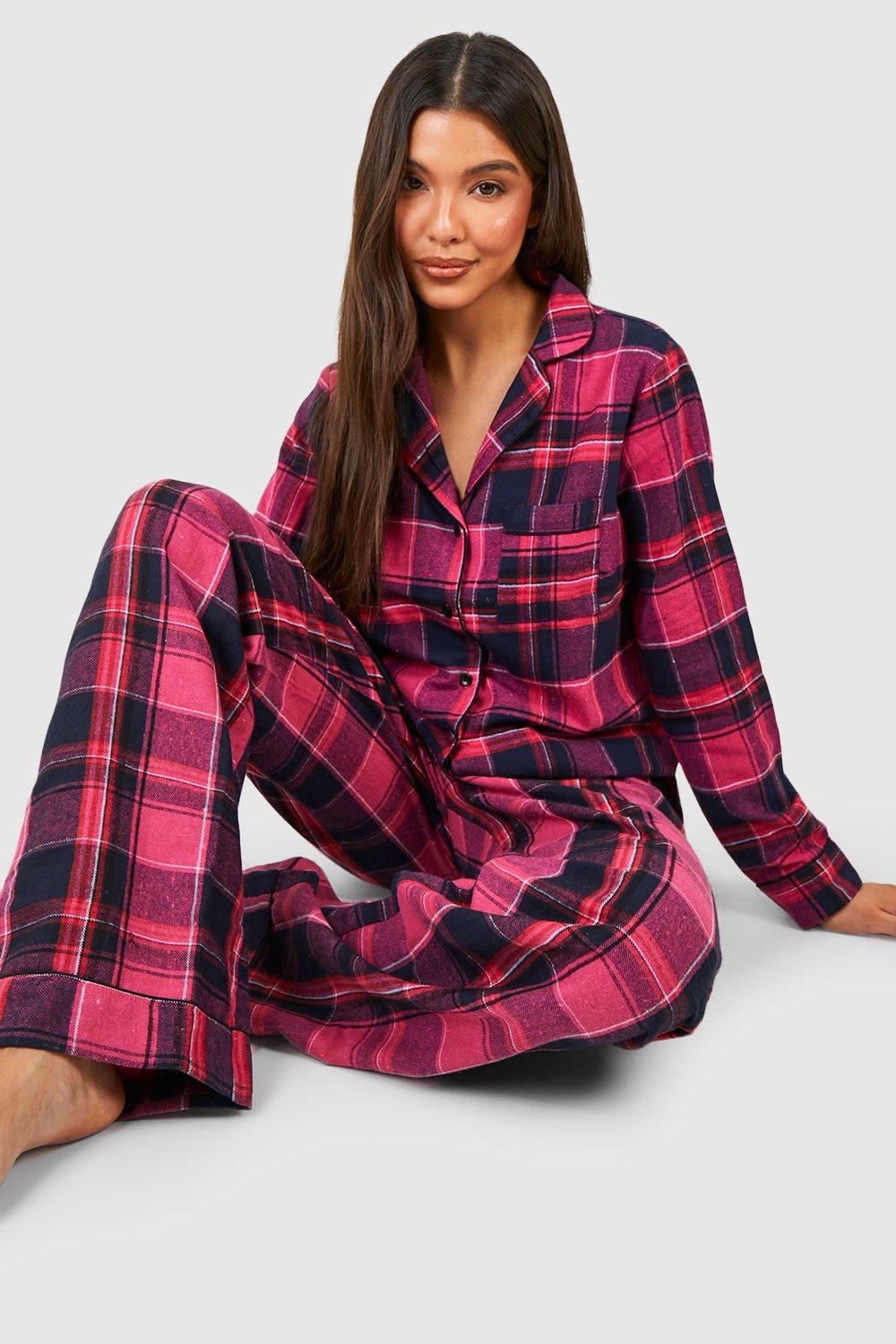 Womens Clothing Nightwear and sleepwear Save 15% Boohoo Mix And Match Flannel Flannel Pj Shirt in Pink 