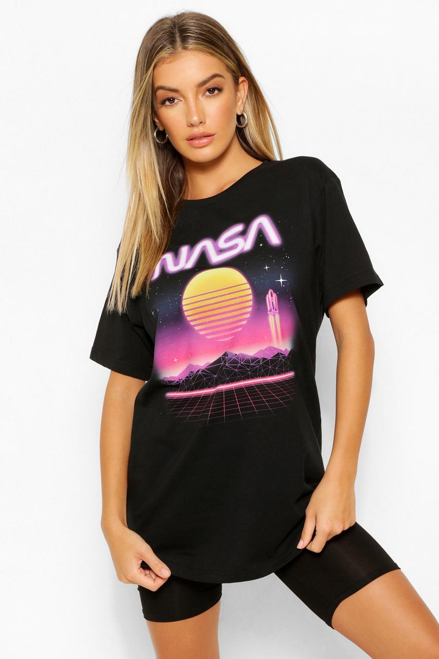 Schlaf-T-Shirt mit lizenziertem „NASA“-Print, Schwarz black image number 1