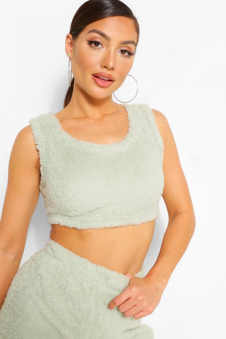 Sage Cosy Knit Lounge Tank Top image number 1