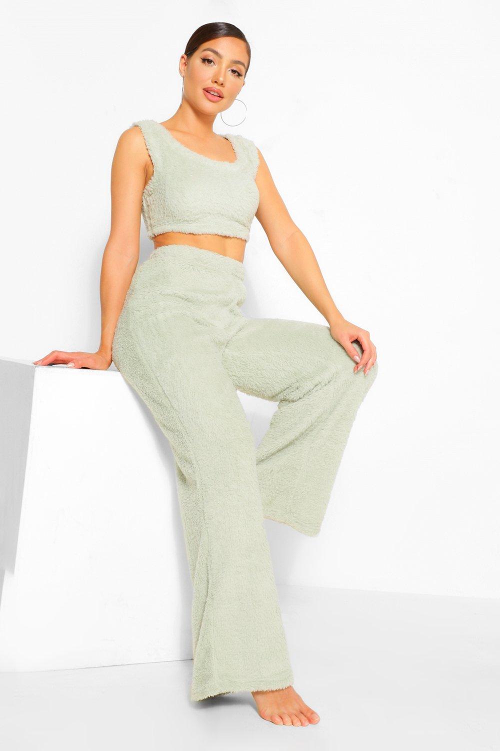 Sage Cosy Knit Lounge Trousers